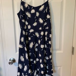 Old Navy Blue Dress w/ White & Yellow Floral Print